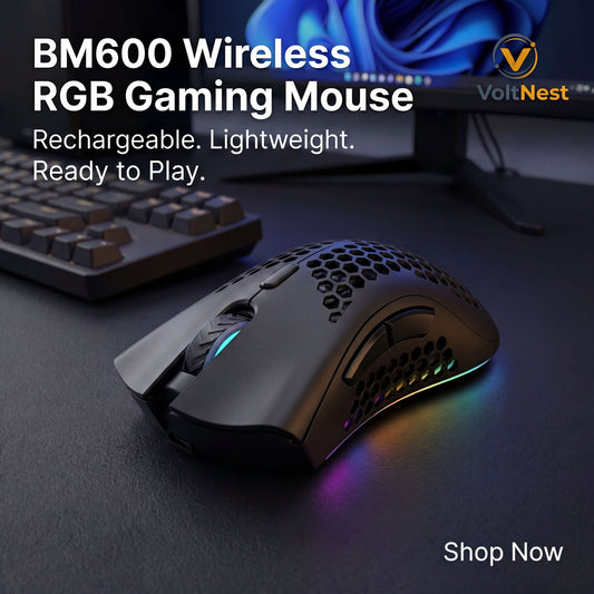 BM600 Rechargeable Wireless RGB Gaming Mouse for PC